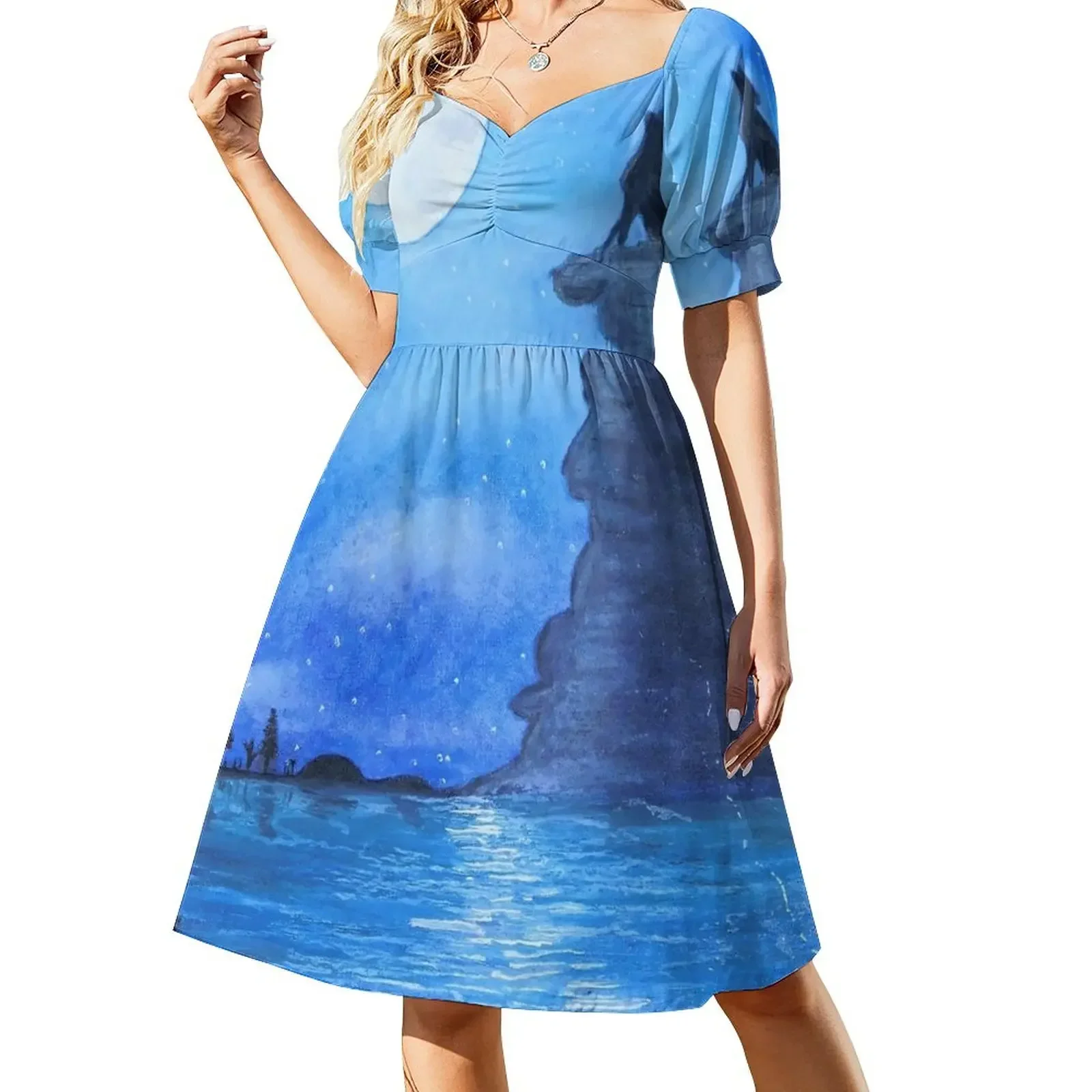

Wolf Howling At the Moon Short-Sleeved Dress luxury women's party dress evening prom dress summer 2025 women