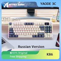 Attack Shark K86 Russian Version Mechanical Keyboard Wireless Tri-mode Bluetooth 87Key RGB Hot Swap Customized Gaming Keyboard