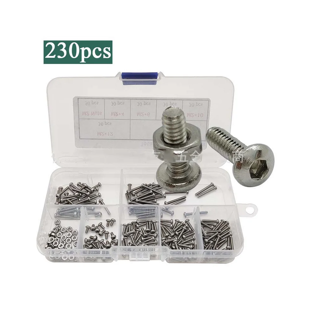 

304 Stainless Steel Round Head Pan Head Hexagon Socket Screws Round Cup Mushroom Half Round Head Bolts