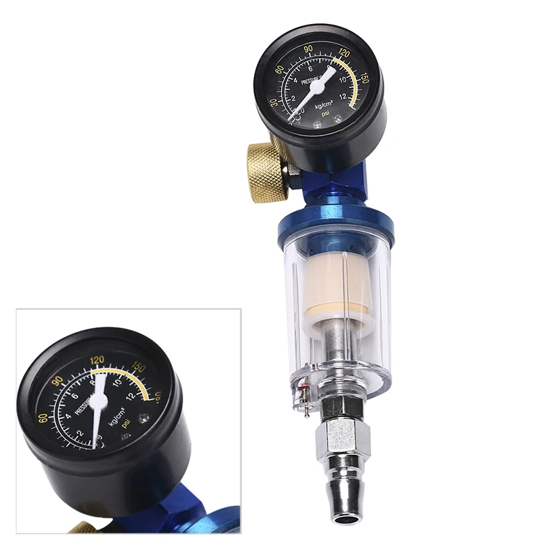 Oil-water Separator Filter Water Grid Spray Paint Gun Kit Air Regulator Gauge & In-line Air Oil Water Separator Filter