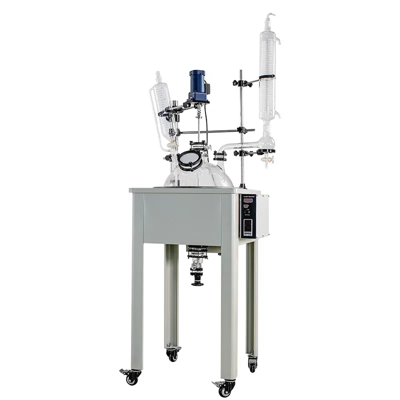 Single-layer glass reactor Mechanical seal Chemical stirrer Electric heating distillation reactor Glass reactor