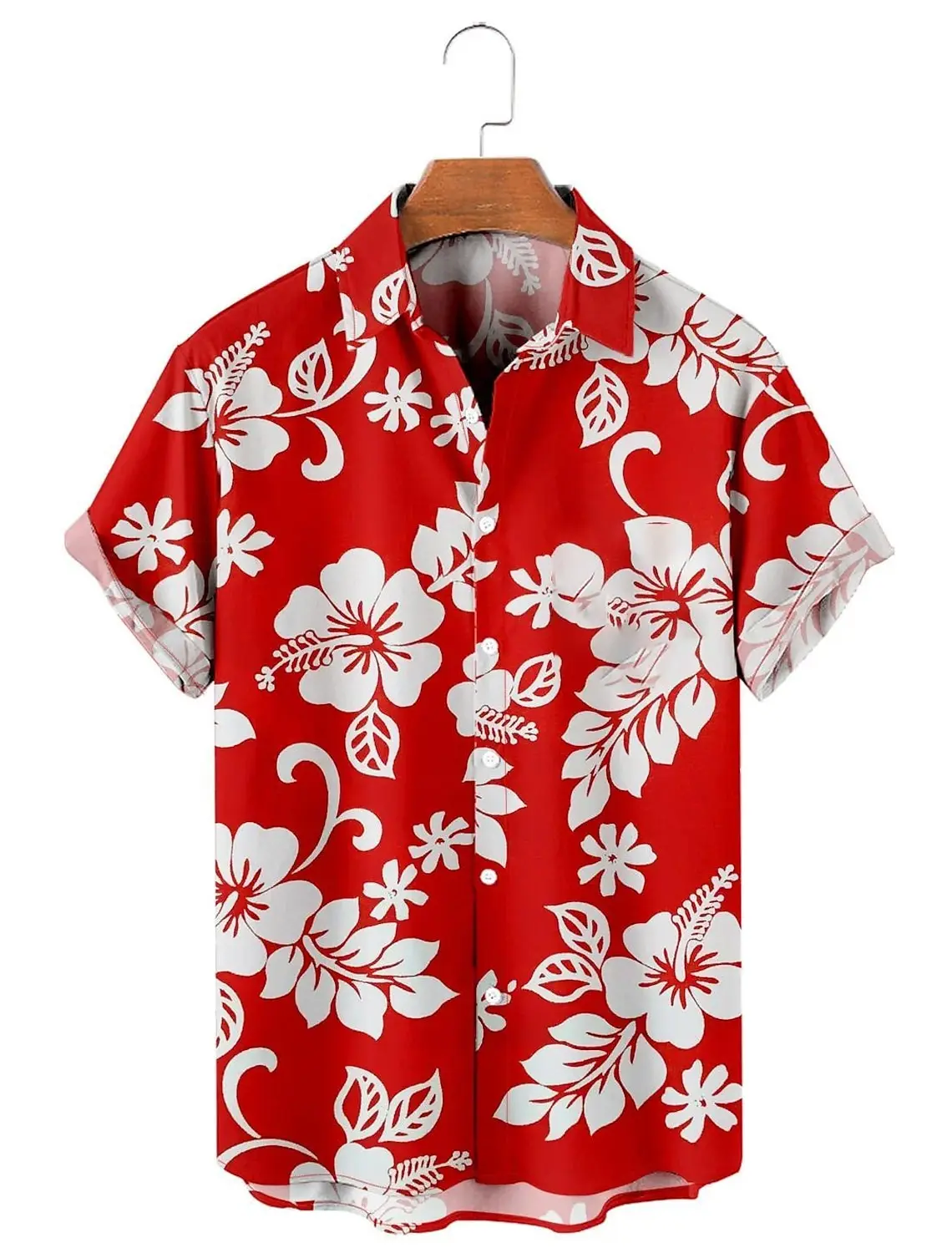 Men\'s Hawaiian Shirts Flower Graphic Aloha Floral Turndown  3D Print Street Daily Short Sleeve Button Clothing Beach Shirts