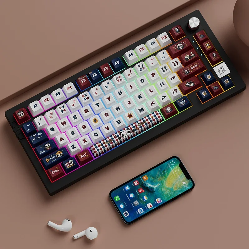 

Panda acrobatic keycaps original factory height full set of PBT hot sublimation full five-sided customized theme mechanical keyb