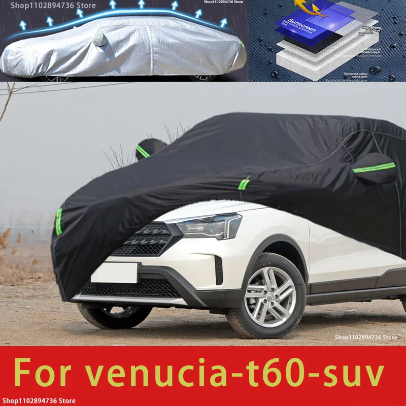 

For Veniucia T60 Fit Outdoor Protection Car Covers Snow Cover Sunshade Waterproof Dustproof Exterior black car cover