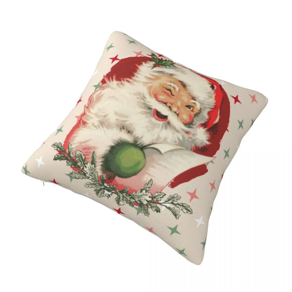 Decorative Pillow Covers Winking Vintage Santa Claus Christmas Pattern Accessories Home Xmas Pillow Case Cover Zipper Multi-Size