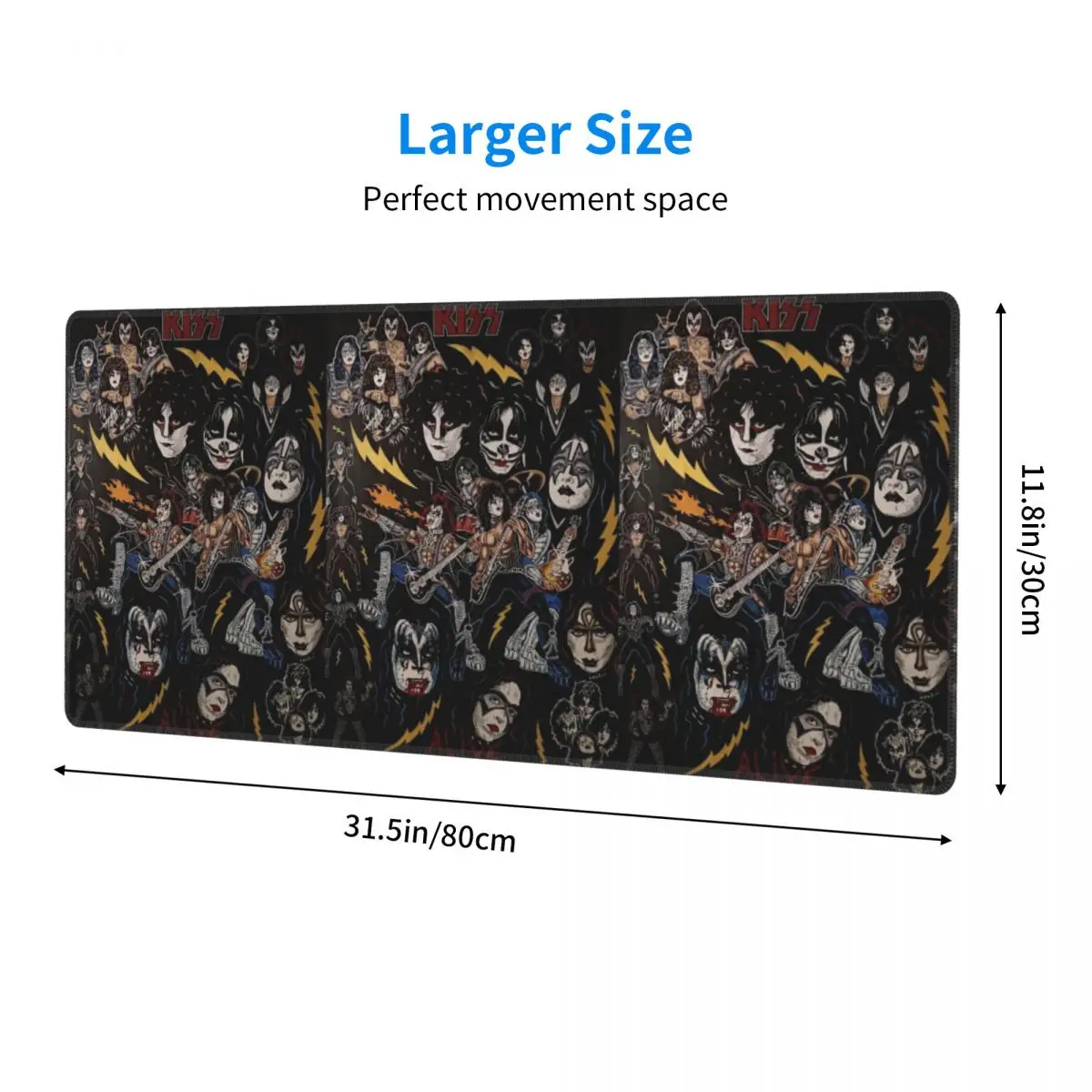 Heavy Metal Rock Music Band Kiss Large Mouse Pad Computer Keyboard Mouse Mat Gaming PC Laptop Desk Mat Table Mats