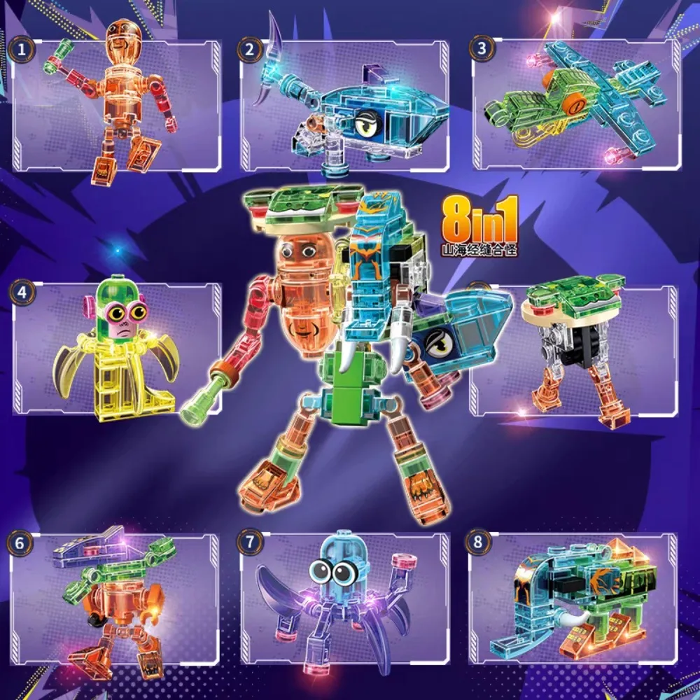 Nuevo bloque de figura de cristal italiano Brainrot, juguete Tung Tung Sahur Tralalelo Tralala, bloques de construcción, combinación de figuras de juguete