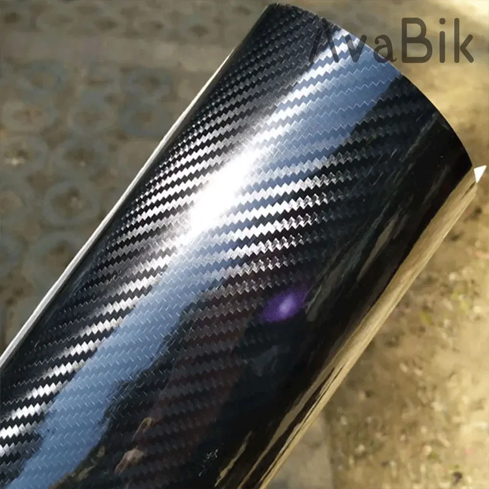 

Glossy Car Wrap Sheet 5D Carbon Fiber Vinyl Film With air release Car interior Wrap Stickers Motorcycle Automobile Accessories