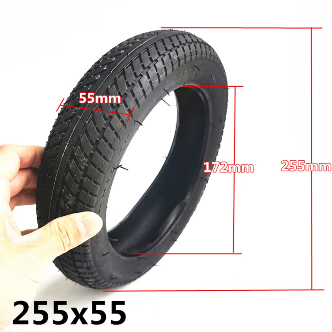 255x55 Children\'s Bike Tire Three-Wheeled Baby Hand Push Inner And Outer Tire Accessories Butyl Rubber Tyre Durable Cycling Part