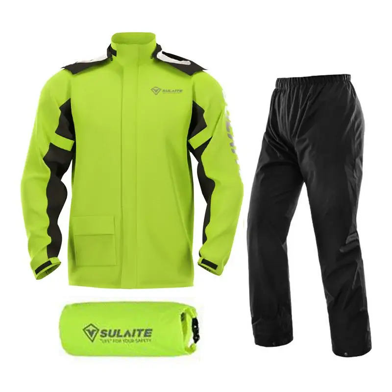 Tuta impermeabile da moto giacca da uomo cappotto impermeabile impermeabile per tutto il corpo + pantaloni antipioggia Biker Off-road motociclista