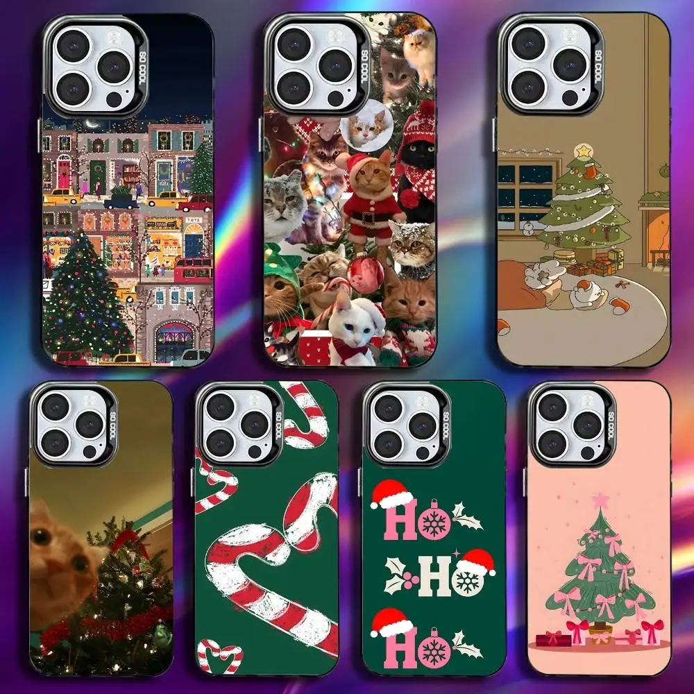 

New Year Gift Cartoon Christmas Phone Case For iPhone 17,16,15,14,13,12,11,Pro,Max,Plus,Mini Anti Fall Black Matte Hard Bumper