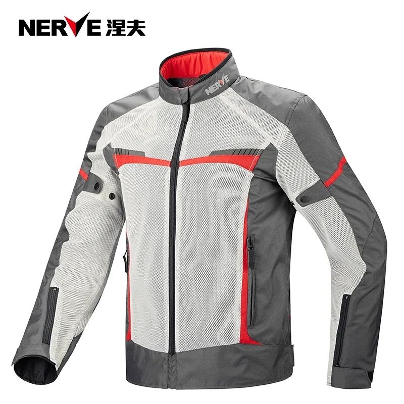 

NERVE Motorcycle Jacket for Men Summer Mesh Breathable with Protection Quick Drying Fall Prevention Polyester Riding Equipment