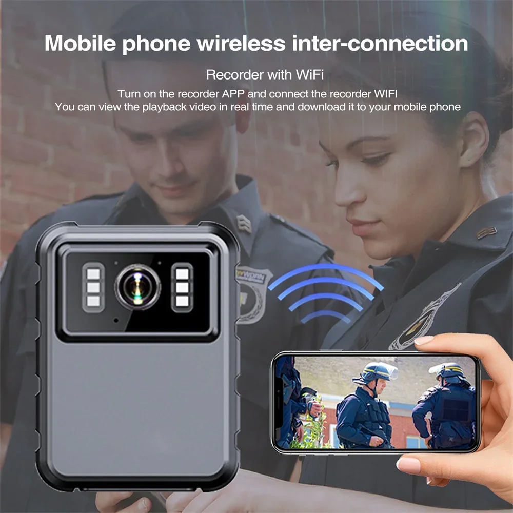 Mini Body Camera Full HD 1080P 2 Inch IPS Touch Screen Night Vision Video Recorder Security Guard Police Body 4K Mini Cam