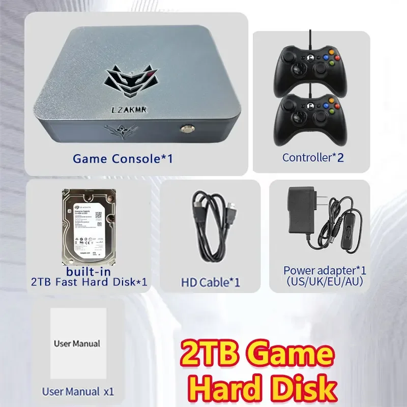Ultieme Gaming-ervaring AK1 Game Box Windows 11 2T/4T Gamesysteem 8G/16G RAM met 70000+ games voor PS2/PS3/WII/SS/GAMECUBE