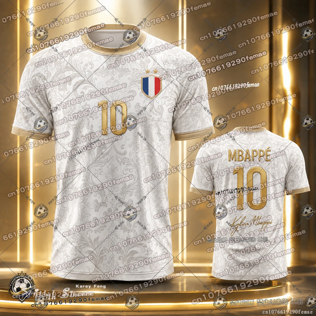Neues 2026 Mbappé Nr. 10 Fußballtrikot, Fan-Kollektion, Trikot im Fußballspieler-Stil, atmungsaktiv, schnelltrocknend, für Kinder und Erwachsene, Unisex – Detail 8