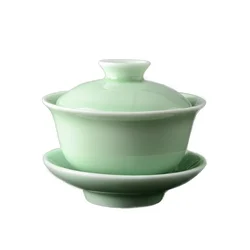 High-quality Chinese traditional Celadon gai wan tea set,China Dehua Bone Tea cup gaiwan tea porcelain teacup tea set kettle