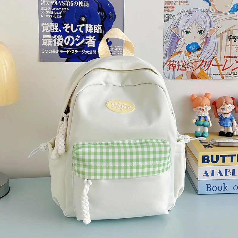 Large Capacity Solid Color Backpack for High School Students, Simple Black Travel Backpack for Middle School Students