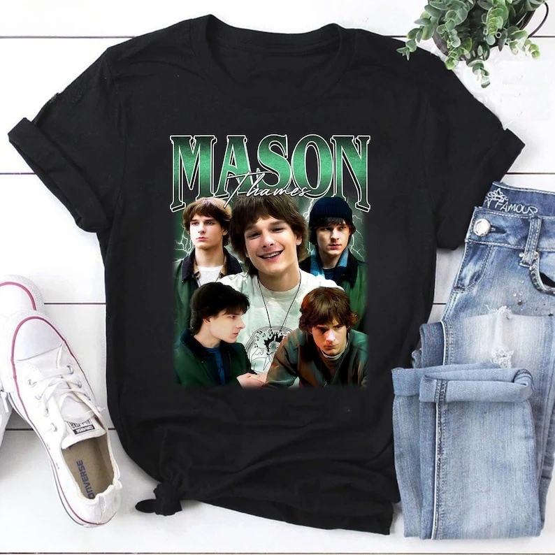 Mason Thames Vintage Bootleg Shirt 90s Retro Style Fan Aesthetic Mason Thames Graphic T-Shirt  Vintage round neck Short Sleeve