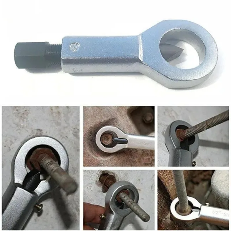 Rusty Nut Separation Wrench Damaged Screw Nut Splitter Remover Spanner Remove Cutter Tool Steel Wrench Hex Extractor Tools