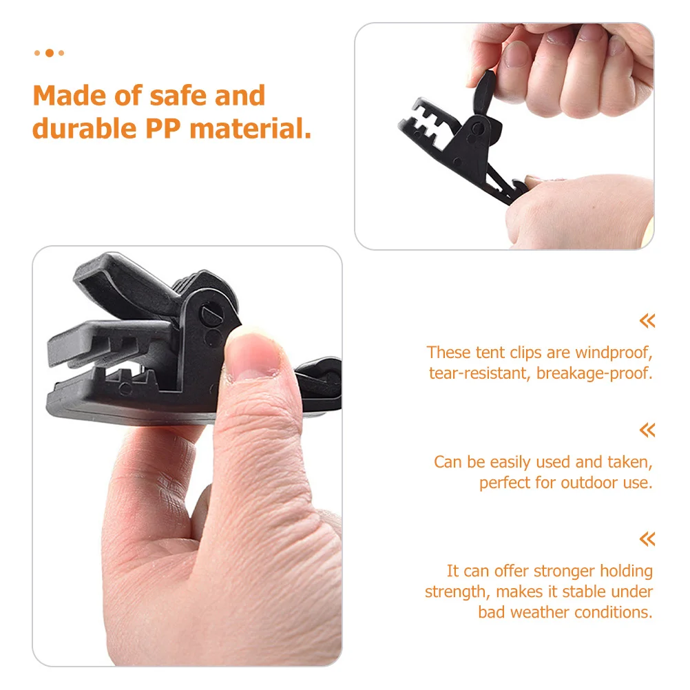 

10 Pcs Cloth Clip Waterproof Tent Tarp Clips Camping Pp Heavy Duty Lock Grip Canopy