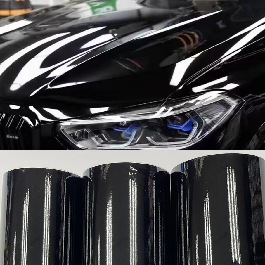 10/20/30/40/50/60x152CM Glossy Black Vinyl Car Decal Wrap Sticker Black Gloss Film Wrap Retail For HOOD Roof Motorcycle Scooter