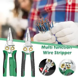 8 In 1 Wire Stripper Stainless Steel Electrician Clamper Cable Multi Function Cutter Wire Crimping Plier Splitting Winding Plier