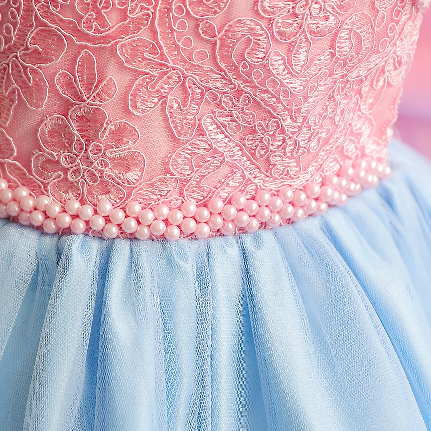 Elegant Girls Princess Dress for Kids Vintage Embroidery Backless Children Festival Party Luxury Gown Lace Baby Baptism Vestidos