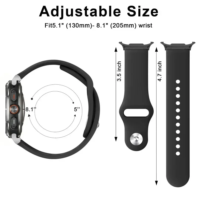 Bracelet de sport en Silicone pour Samsung Galaxy Watch 8 44mm 40mm 8 Bracelet classique 46mm pour Samsung Galaxy Watch Ultra 2025 ceinture