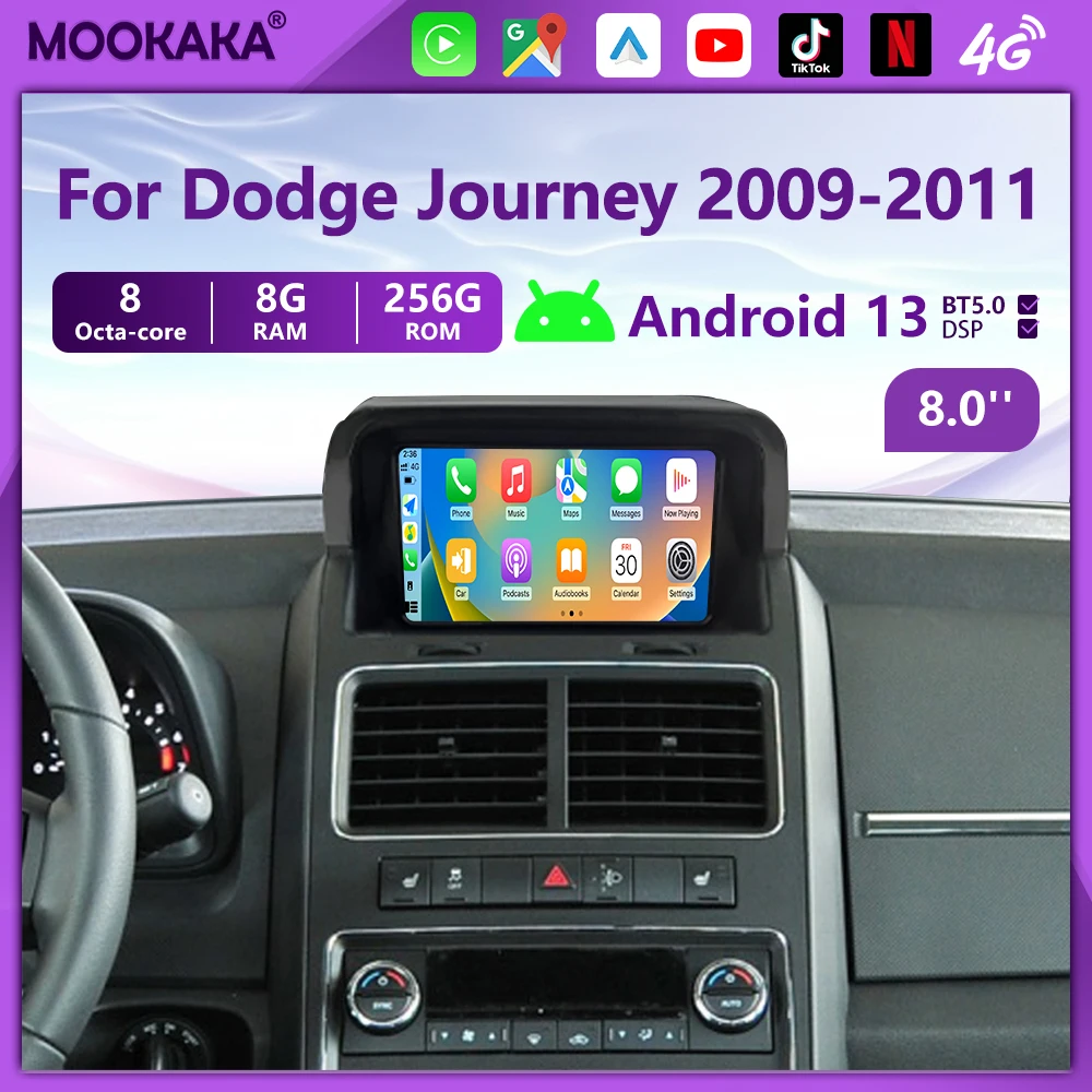 8 ''für Dodge Journey 2009-2011 Touch Auto Bildschirm Android 13 Navigation Apple Carplay Auto Radio DSP BT multimedia-Player 4G WIFI