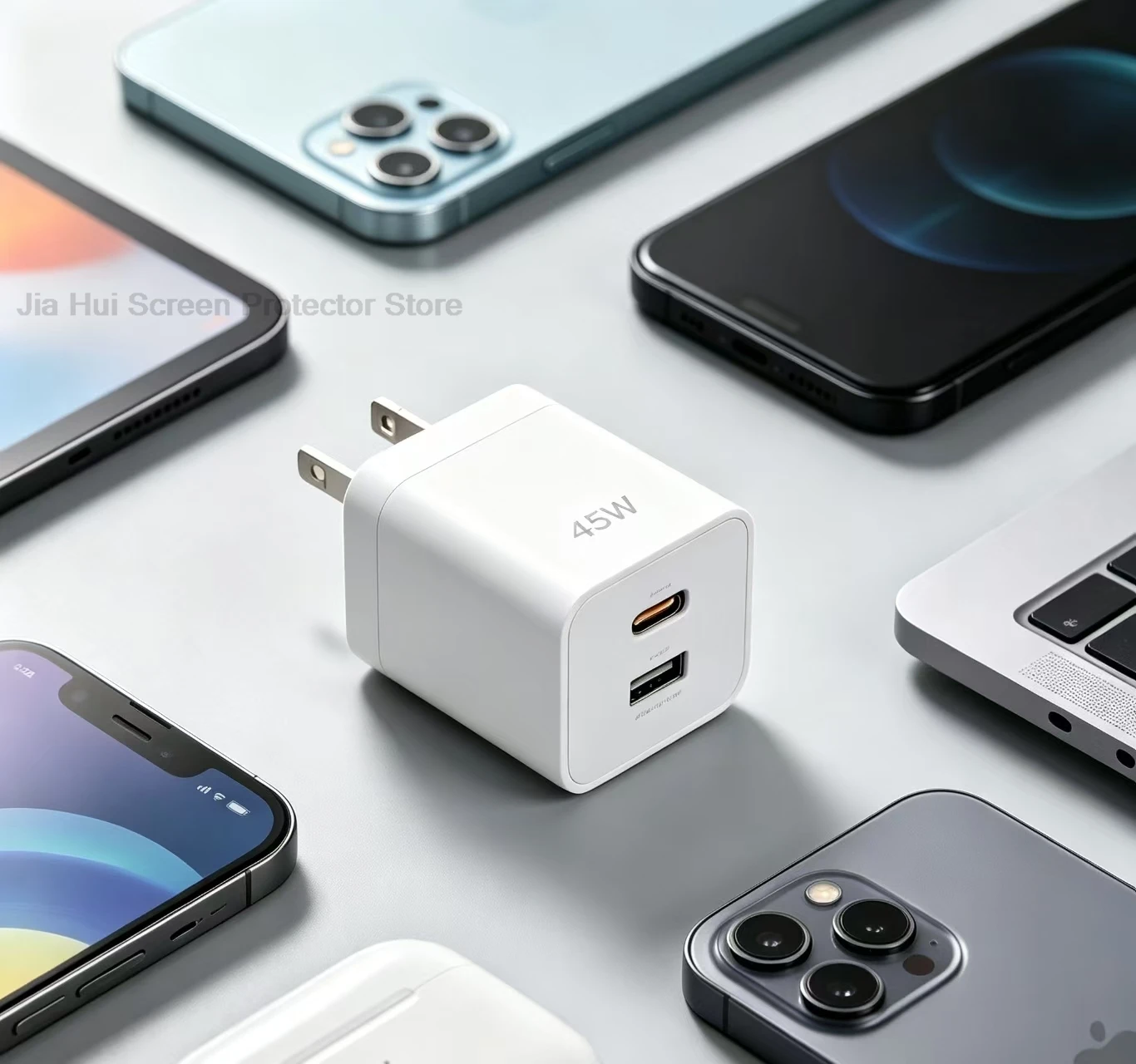 45W GaN USB‑C PD Power Adapter US Plug Compact Wall Charger Fast Charging For iPhone Samsung And Other USB‑C Devices