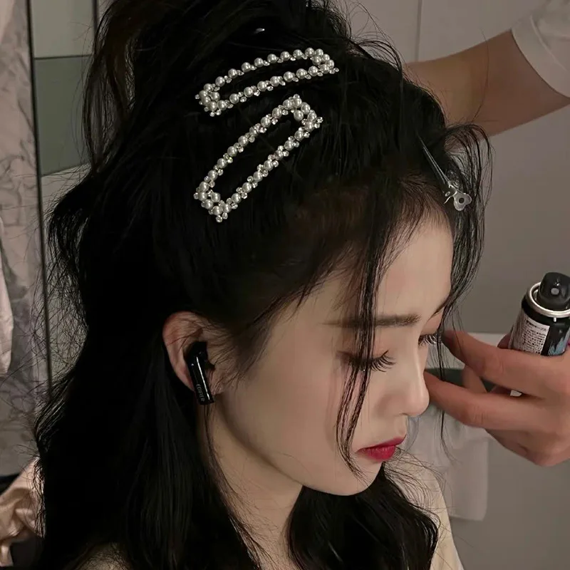 Snap hair clips barrette for girls accesories pins korean summer tiara fashion colets new Hairgrips jewelry 2022 pearls vintage