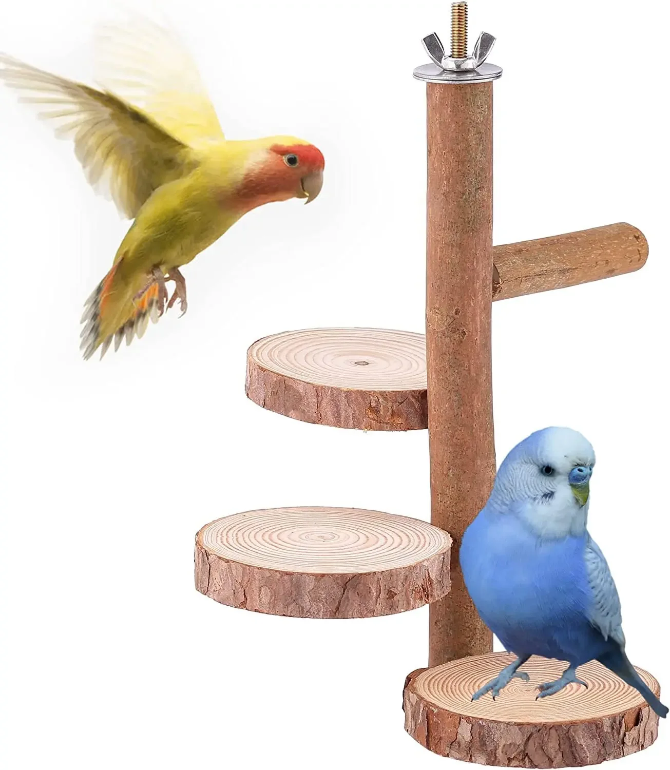 Pepper Wood Pole Bird Cage Toys Parrot Perch Stand Birdcage Grinding Stick Wooden Accessories Small