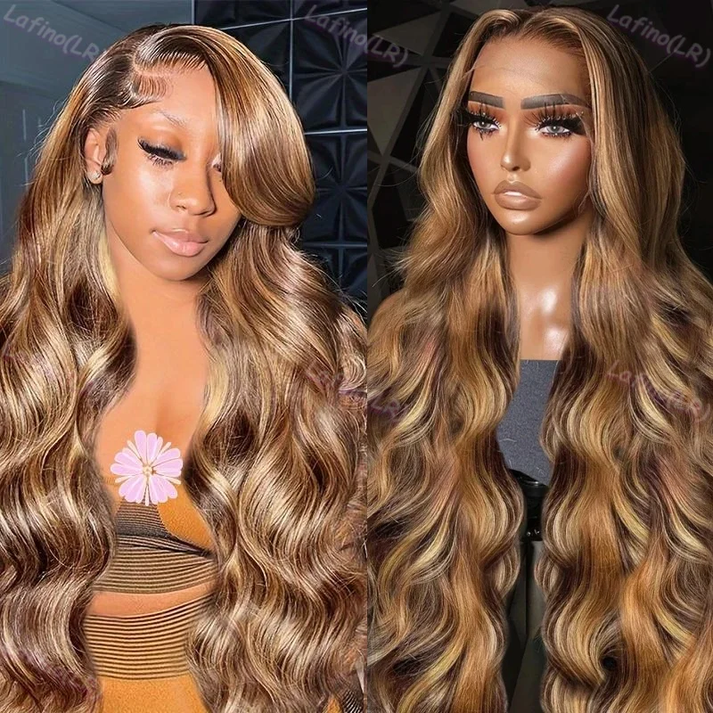 Highlight Wig 13x6 HD Transparent Lace Body Wave Front 613 Wig 100% 30 Inch Human Hair 200 Density Wigs On Sale For Women Choice