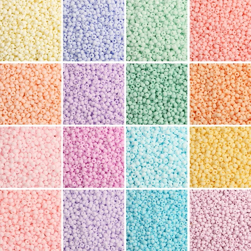 2mm 3mm 4mm Matowe koraliki szklane w kolorze makaronu 8/0 Jednolite okrągłe koraliki dystansowe do ręcznie robionej biżuterii DIY Akcesoria do tworzenia biżuterii