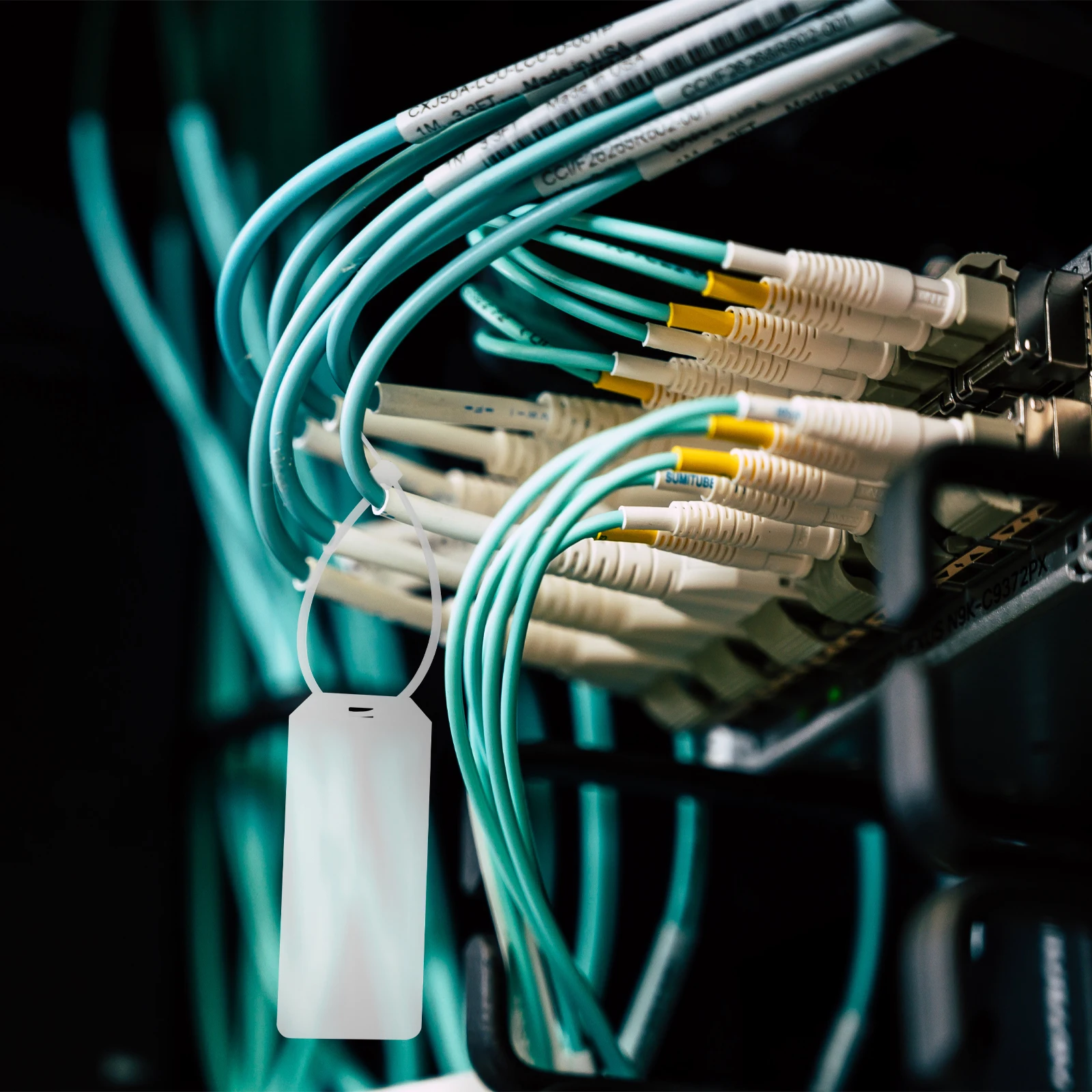 

50pcs Cable Writable Blank Labels Wire Cord Identification Tags Management ABS Reusable Round Covers Cable Labels Waterproof