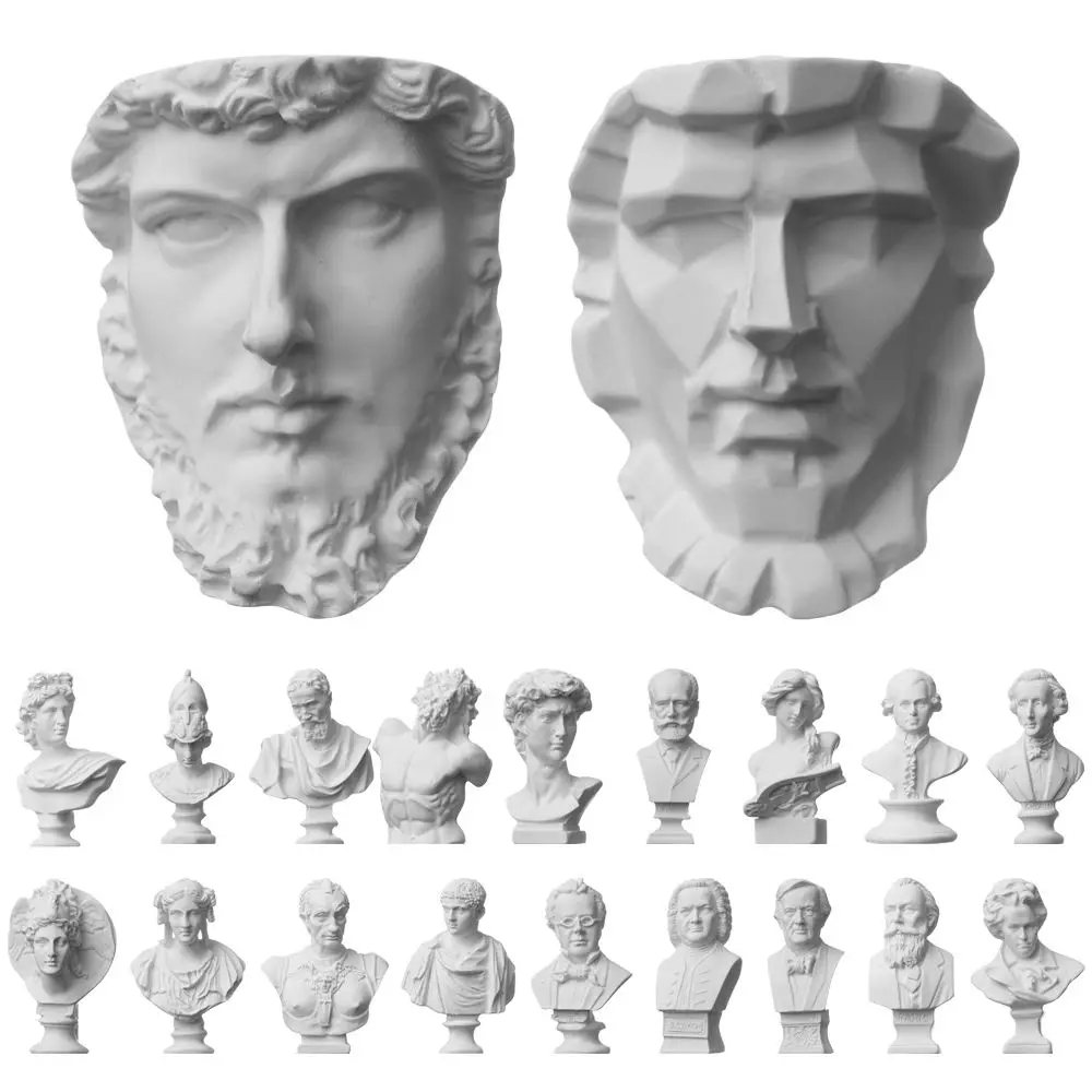 Mini Figurine Celebrities Home Decor Drawing Practice Plaster Statue Famous Sculpture Gypsum Bust Portraits Greek Mythology