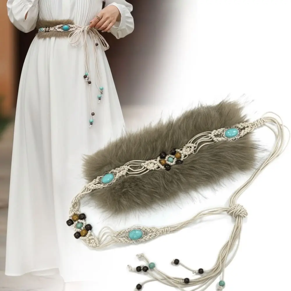 

Винтажный модный дизайн, поясные ремни из искусственного меха, пушистый ремень в стиле панк для девочек, Y2K, поясная цепочка, женская мода