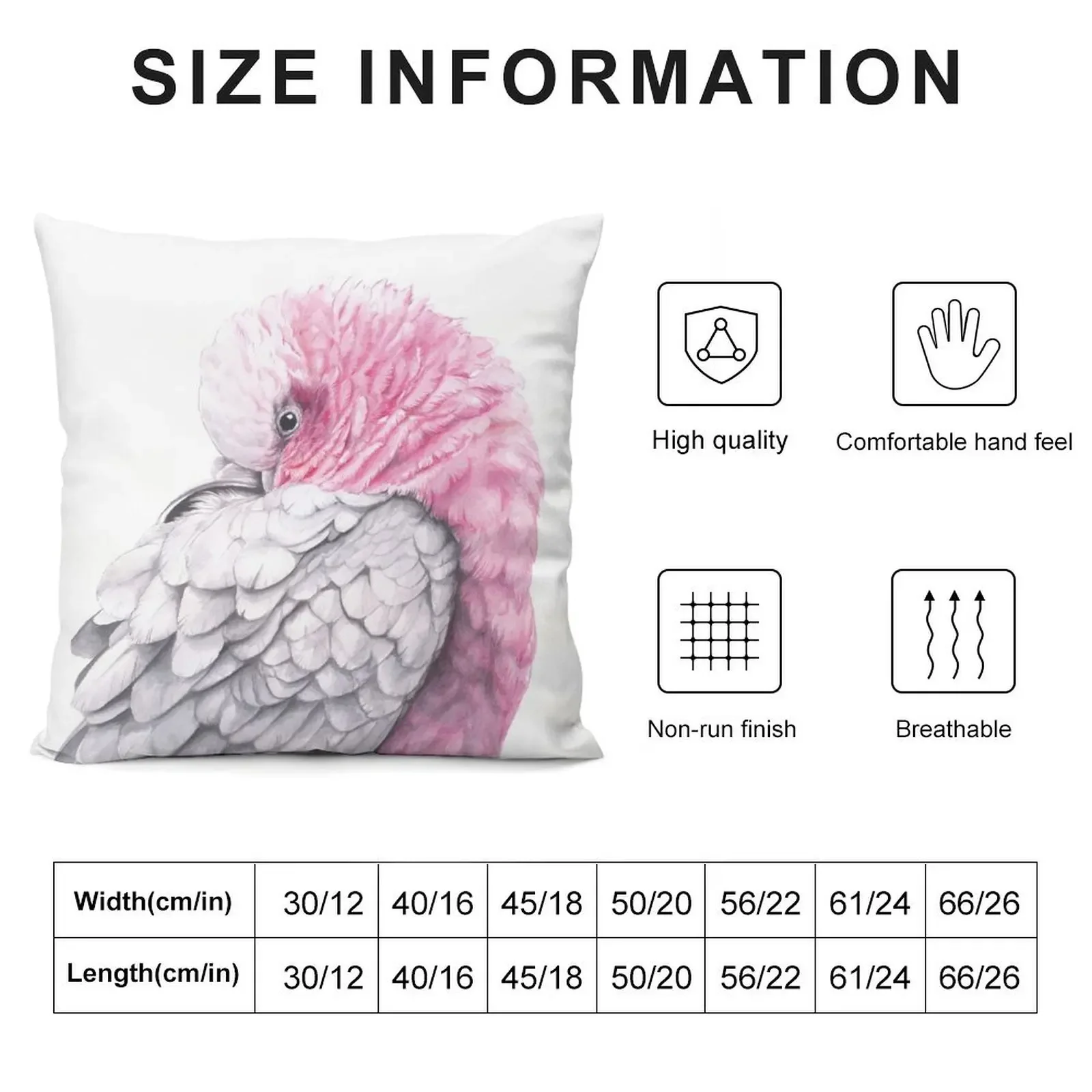 Galah - pink bird - Australian native bird design - by Nadya Neklioudova Throw Pillow Marble Cushion Cover Throw Pillow pillow