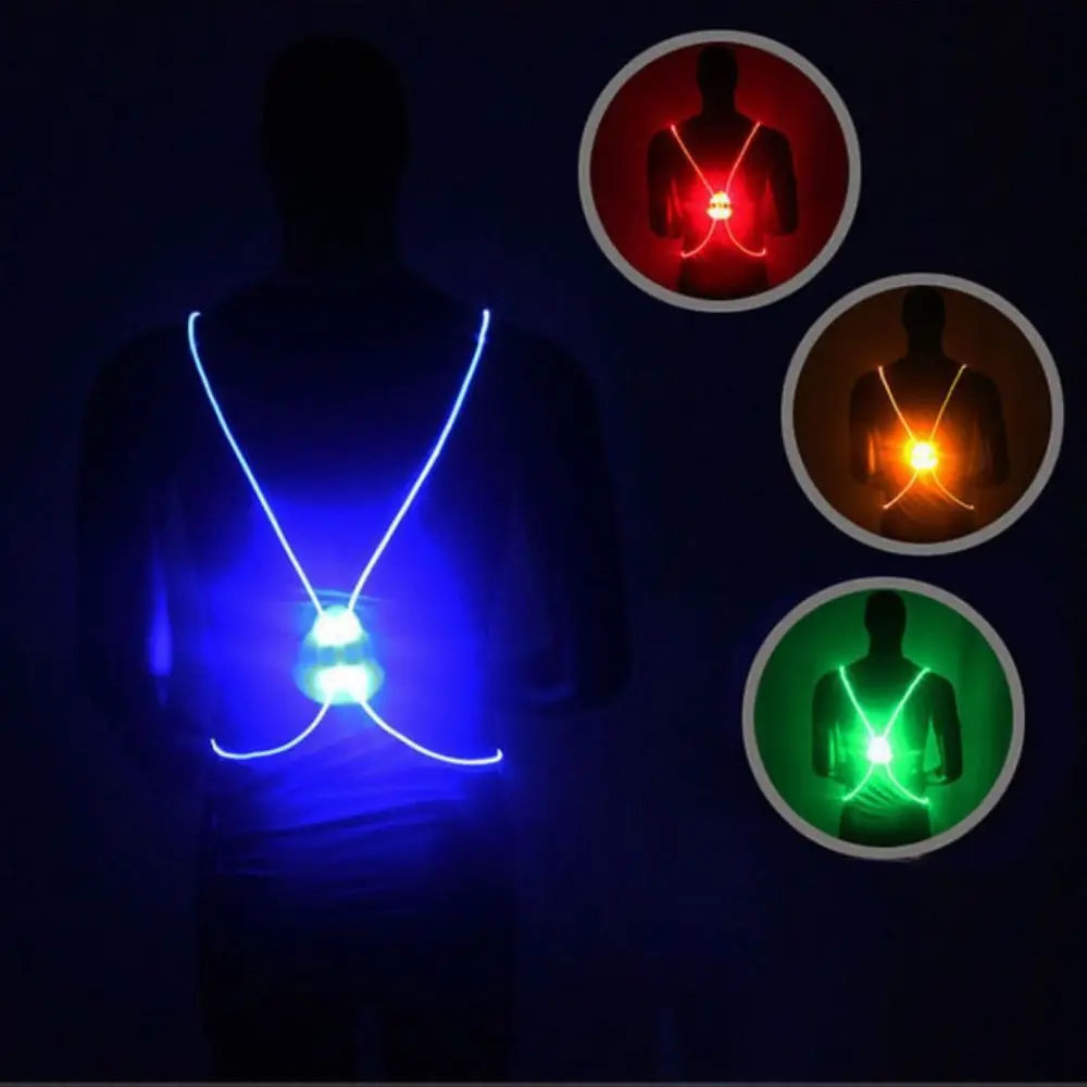 Rechargeable Cycling Vest Light Safety Lamp Warning Lights Night Running Light Cloth Reflection Outdoor Exercise Light Night Run