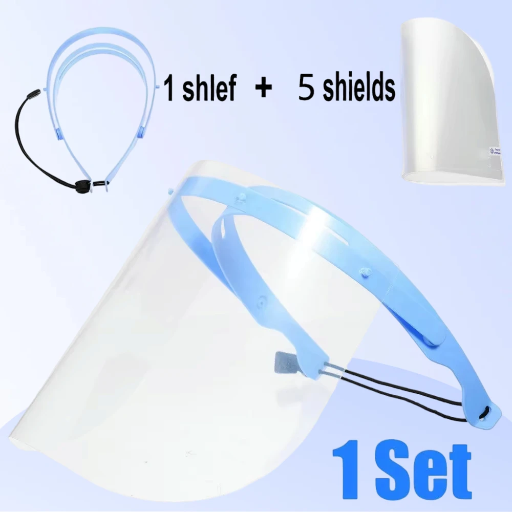 

5/10Pcs Dental Protective Face Shield 10/5Pcs Detachable Face Shield 1 shelf Anti-Fog Dustproof Replacement Mask
