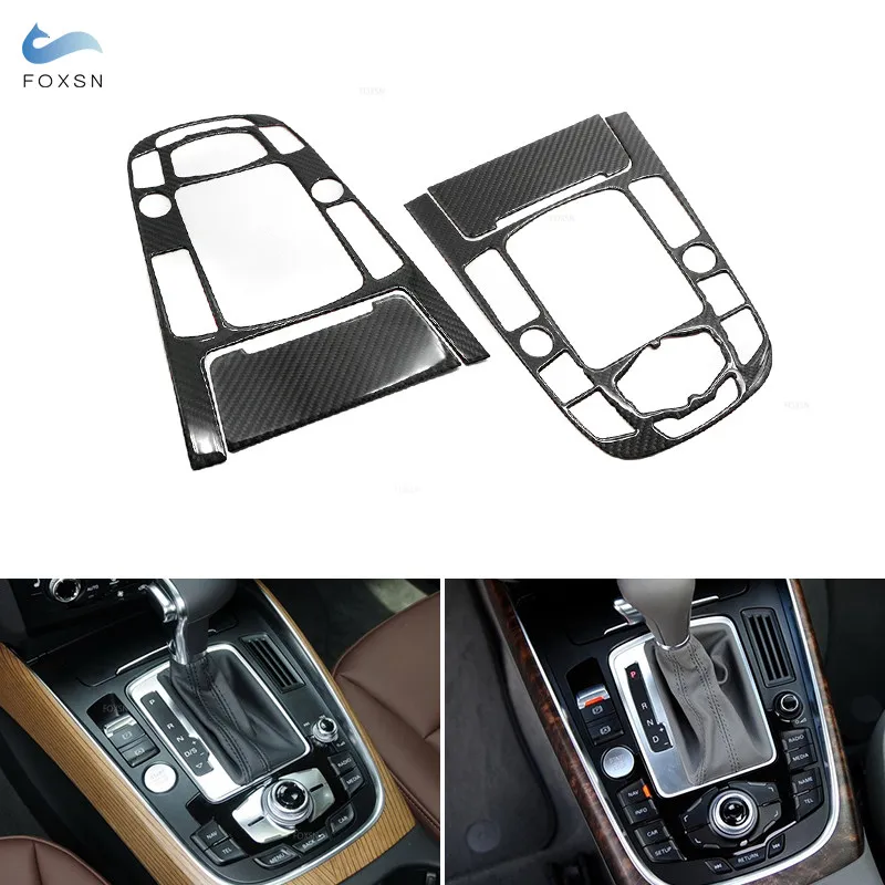 Real Carbon Fiber Center Console Gear Shift Panel Cover Frame Trim For Audi A4 B8 A5 2009 2010 - 2016/ Q5 2010-2018