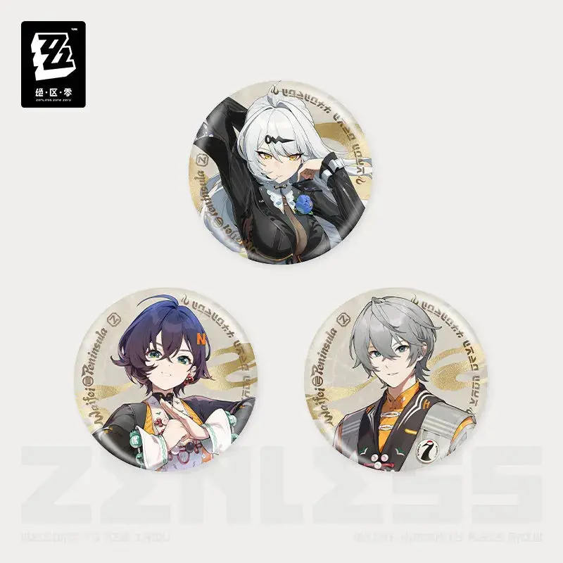 

[Genuine] miHoYo Game Zenless Zone Zero Tinplate Badge Yixuan Wise Belle Anime Brooch Doujin Cartoon Ornament Cosplay Xmas Gifts