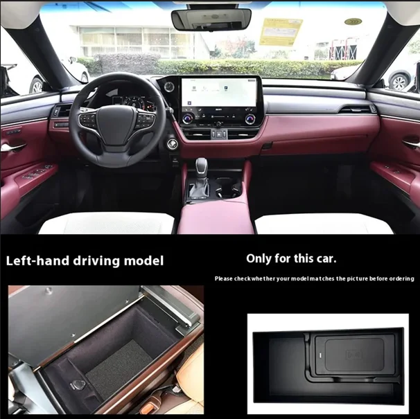 2 Din for Lexus ES200 300 2018-2020 Car Wireless Mobile Phone Charger Center Console Storage 18W iPhone fast charge plate holder