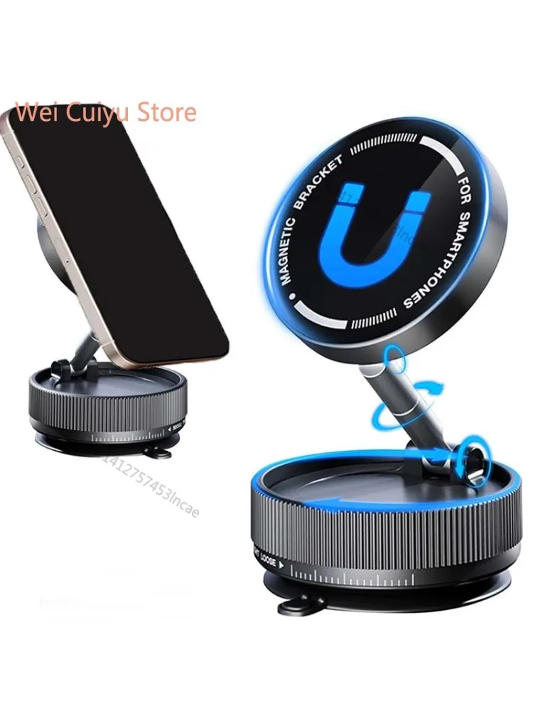 Support de téléphone magnétique sous vide, 360 ° Support de voiture rotatif, support réglable en alliage de zinc pour voiture/salle/miroir, convient à la plupart des téléphones