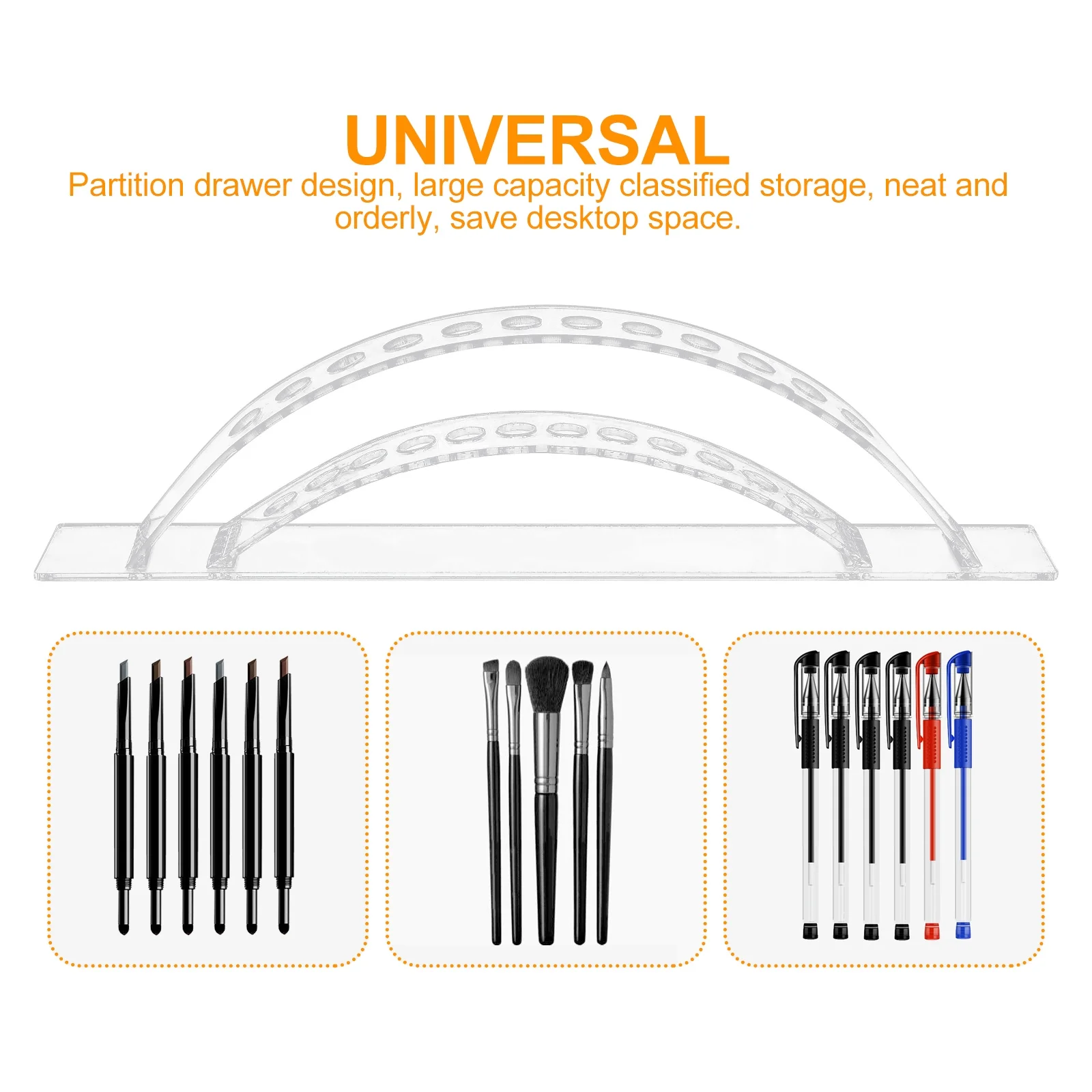 

1Pcs Arc Makeup Brush Storage Rack Clear Cosmetics Brush Organizer Holder Pen Showing Holder Makeup Tool Storage Container