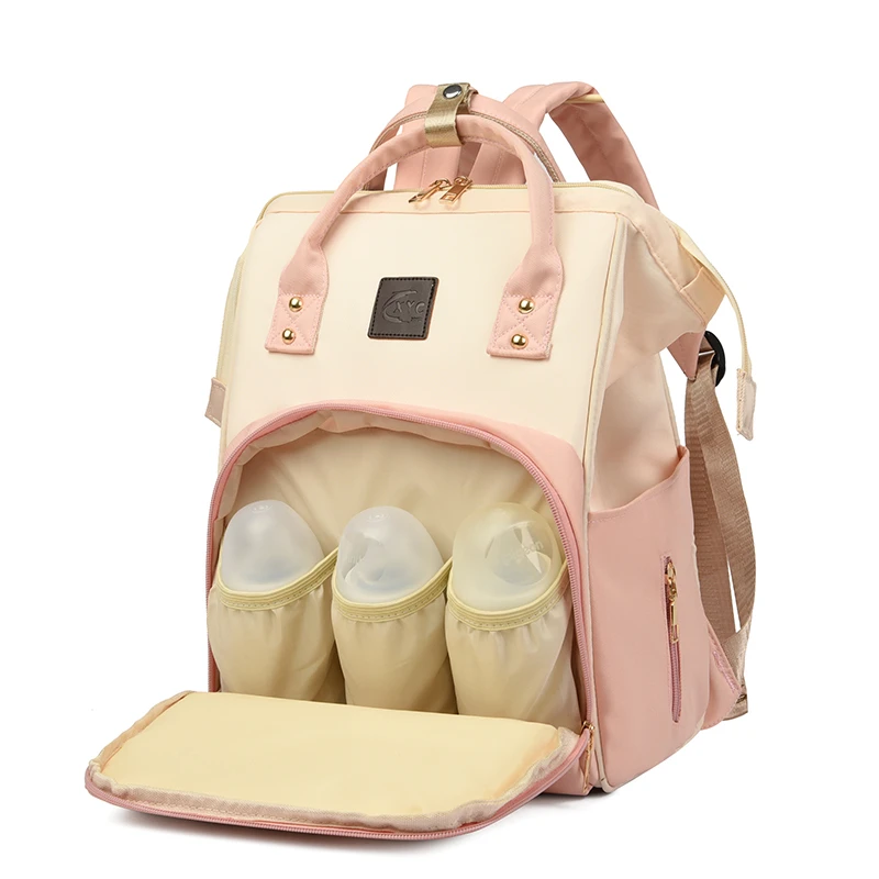 Mommy bag 2024 new color contrast mother and child bags go out large capacity fashion multi-functional backpack