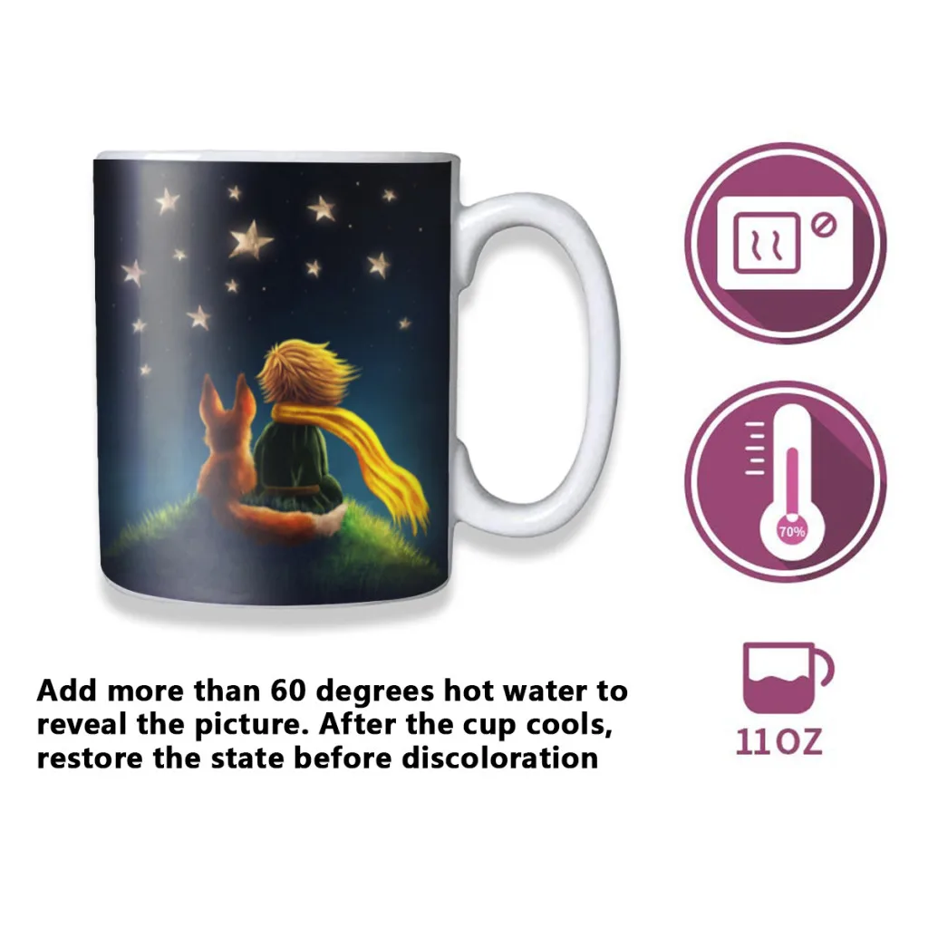 The-Little-Prince-Movie-Creative Change-ceramic Mug Heat Revealing Coffee Cup Breakfast Cup Mug Friends Gift