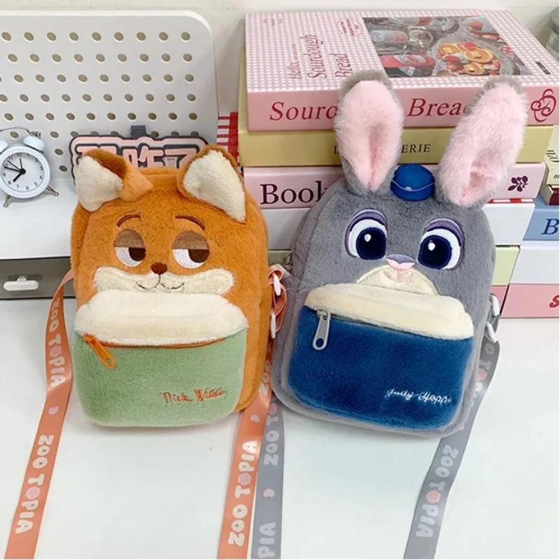Kawaii ديزني Zootopia 2 حقيبة ظهر قطيفة جودي نيك حقيبة كروسبودي حقيبة التخزين أفخم أنيمي لعبة فتاة الأطفال هدية الكريسماس #3