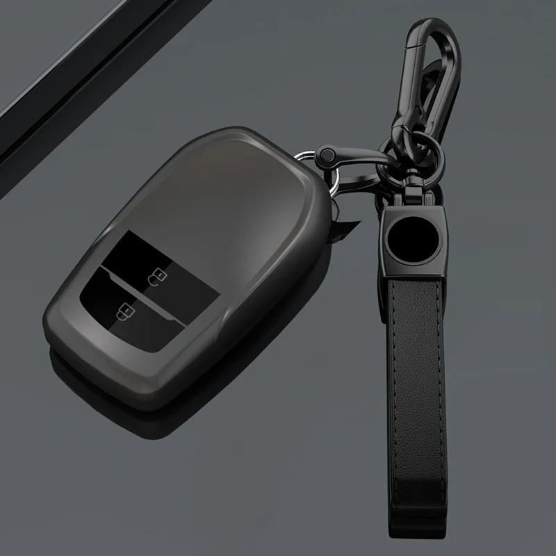 Fashion TPU Rubber Car Key Case Cover For Toyota Hilux Innova Rav4 Fortuner Yaris 2021 2 Buttons Key Case Accessories