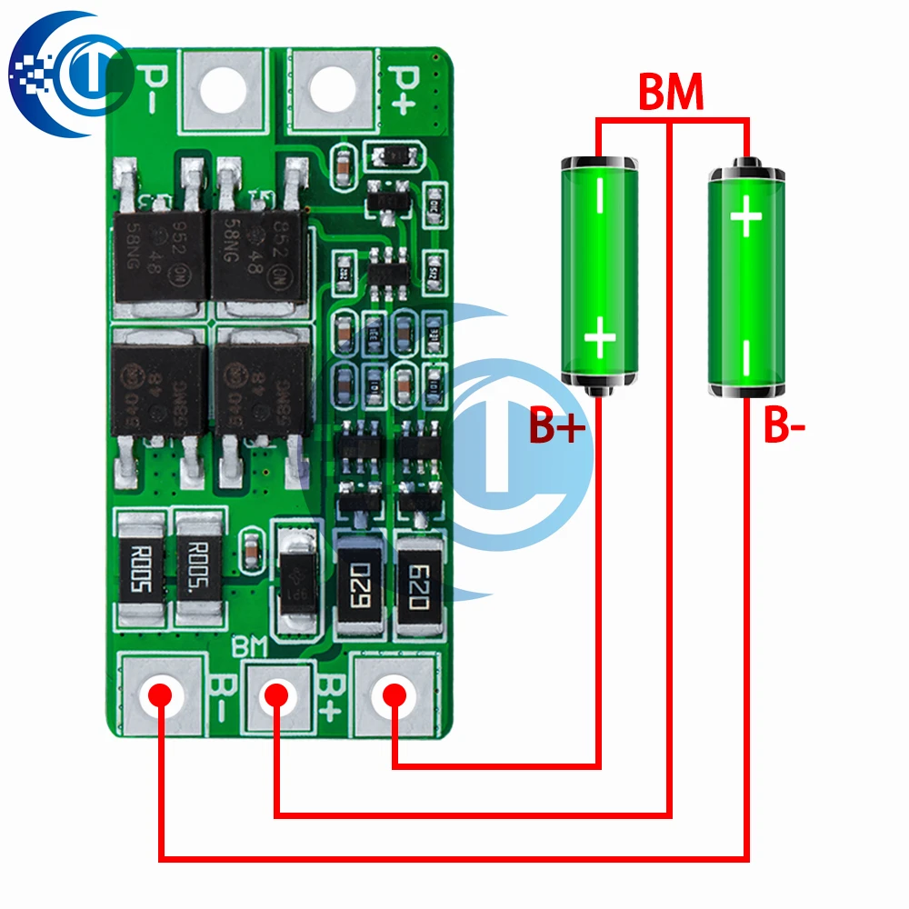 Premium 2S 10A 18650 Battery Protection Board 7.4V 8.4V Overcharge Protection with Cell Balancing